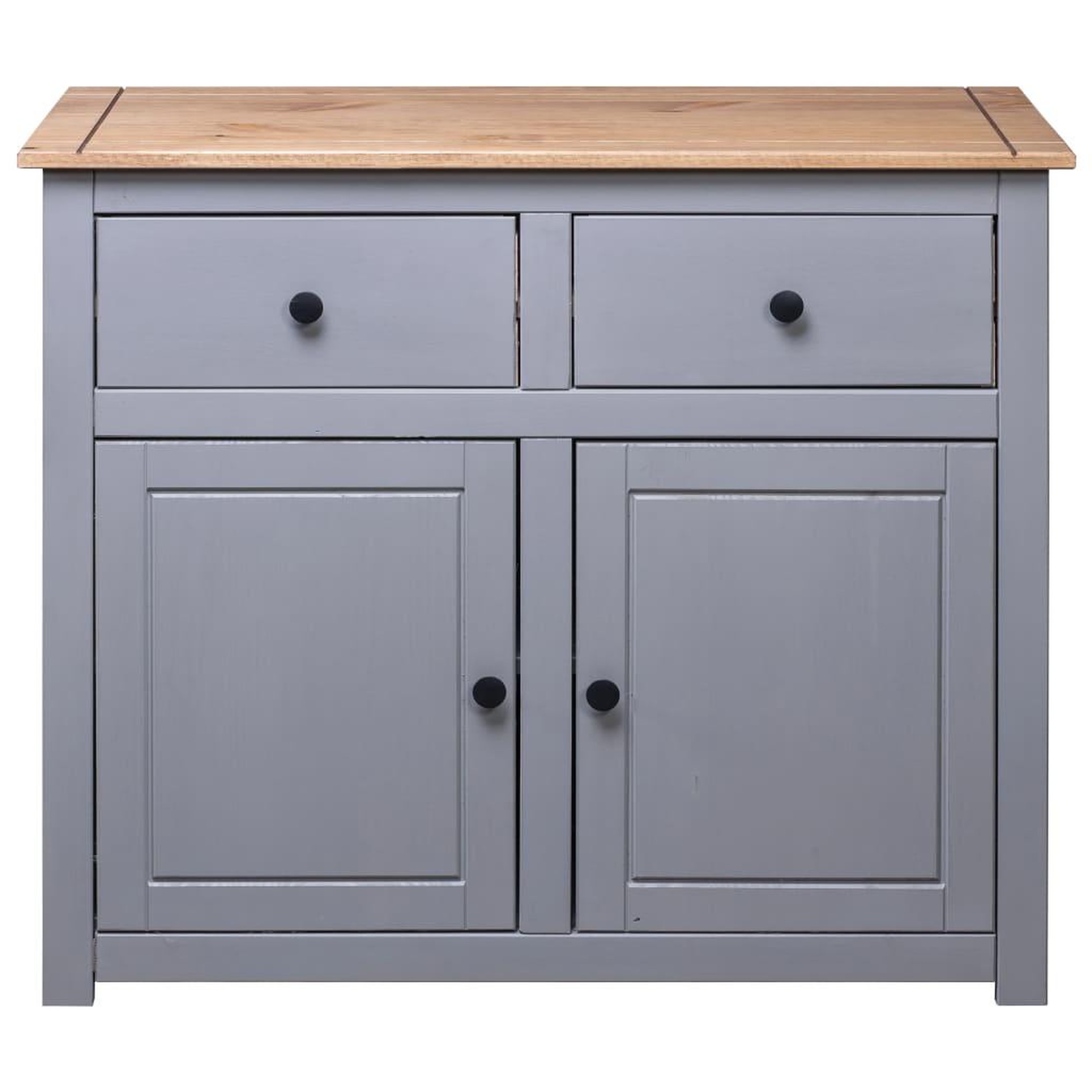 Voir la diapositive 5 : VIDAXL Buffet Gris 93x40x80 cm Pin solide Assortiment Panama