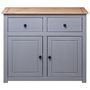 Voir la diapositive 5 : VIDAXL Buffet Gris 93x40x80 cm Pin solide Assortiment Panama