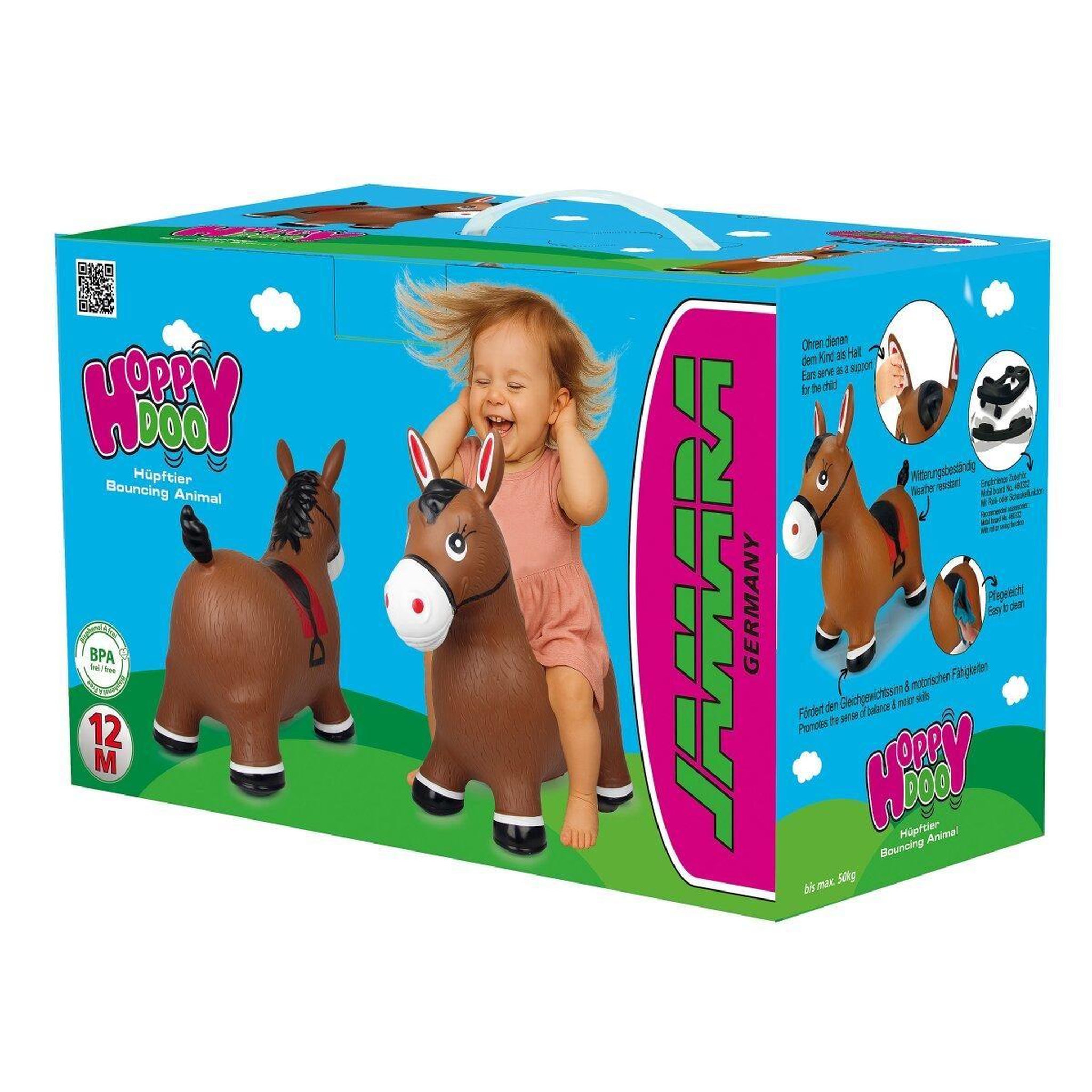 Voir la diapositive 4 : Jamara Animal rebondissante cheval hoppydoo brun avec pompe