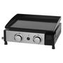 Voir la diapositive 2 : GARDENSTAR Plancha gaz à poser - 2 brûleurs - 5KW - Acier