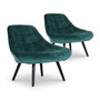 Voir la diapositive 1 : Paris Prix Lot de 2 Fauteuils en Velours  Johan  102cm Vert
