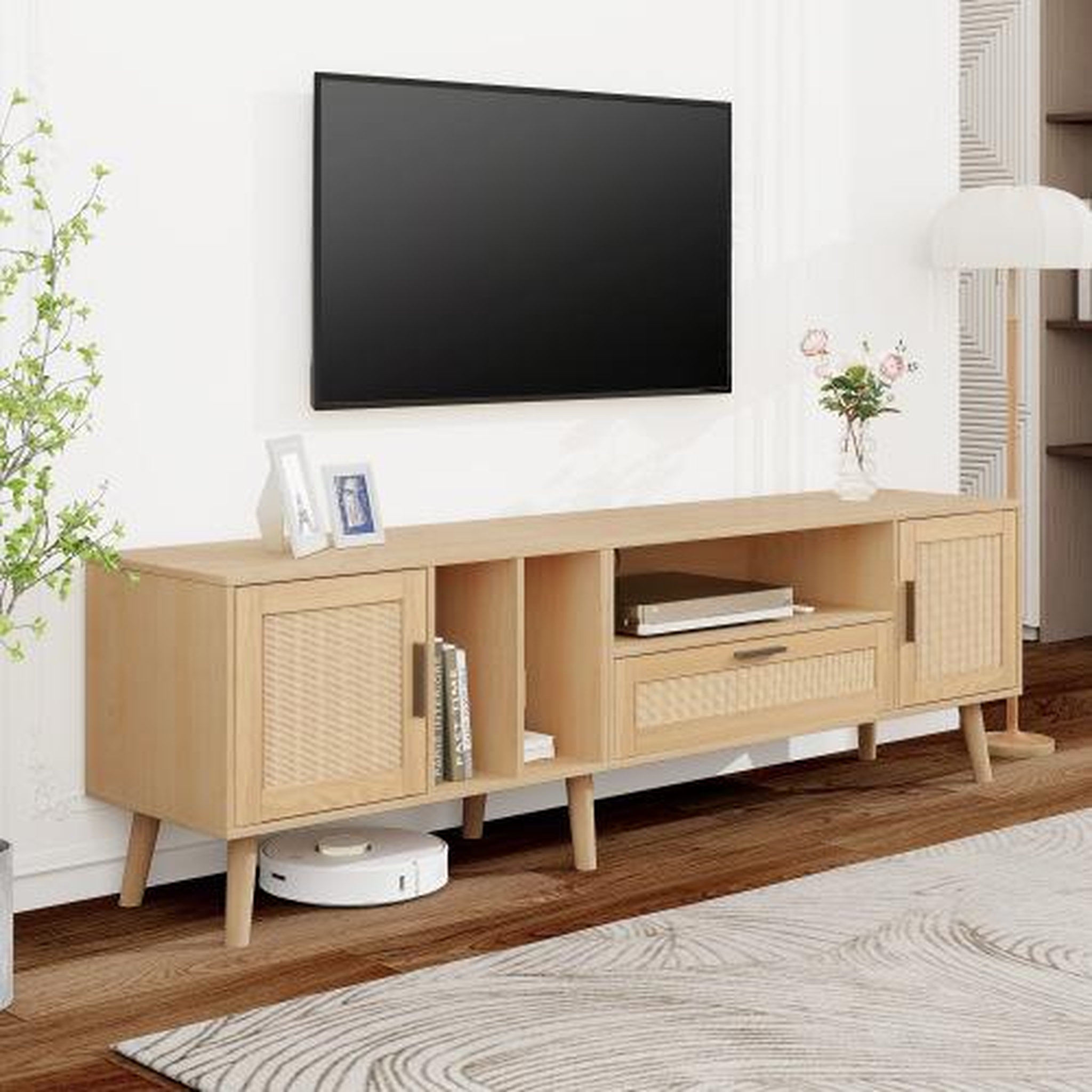Voir la diapositive 4 : MERAX Meuble tv naturel 180 cm panneau de particules