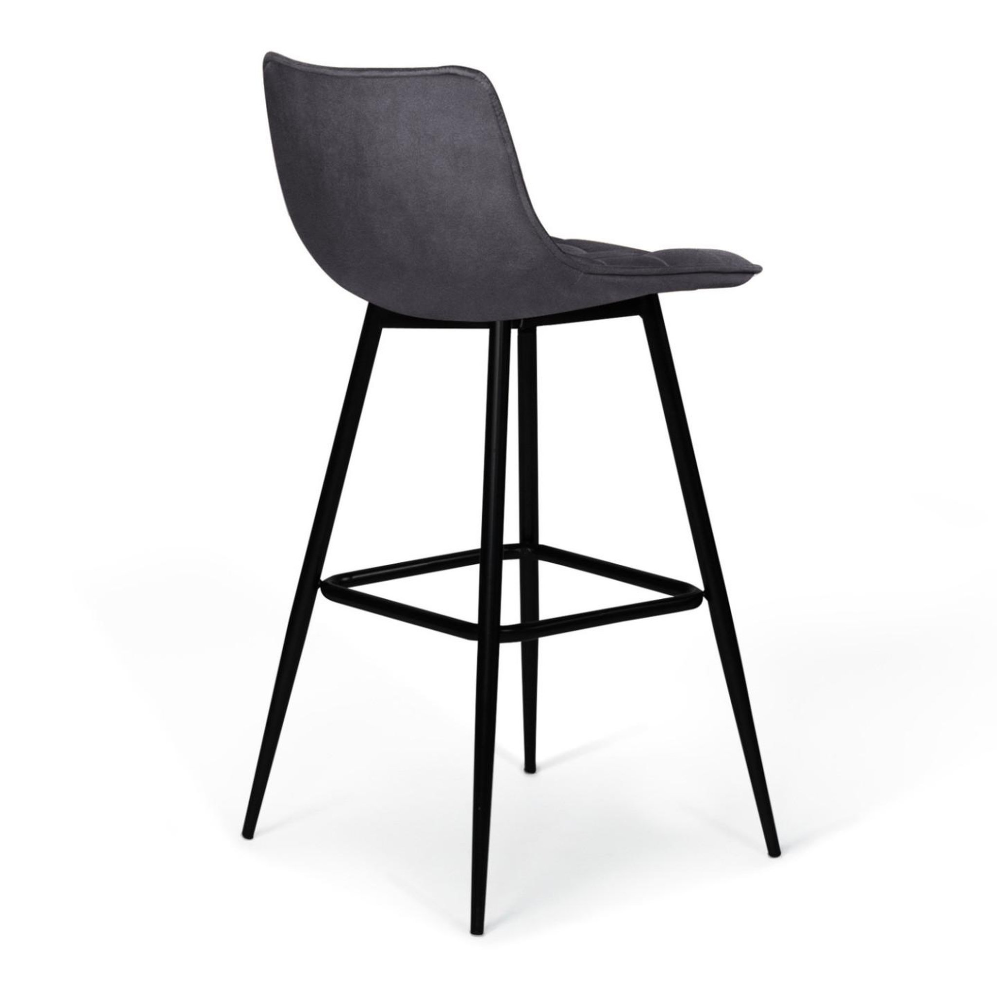 Voir la diapositive 4 : ID MARKET Lot de 4 tabourets de bar mady en velours gris foncé