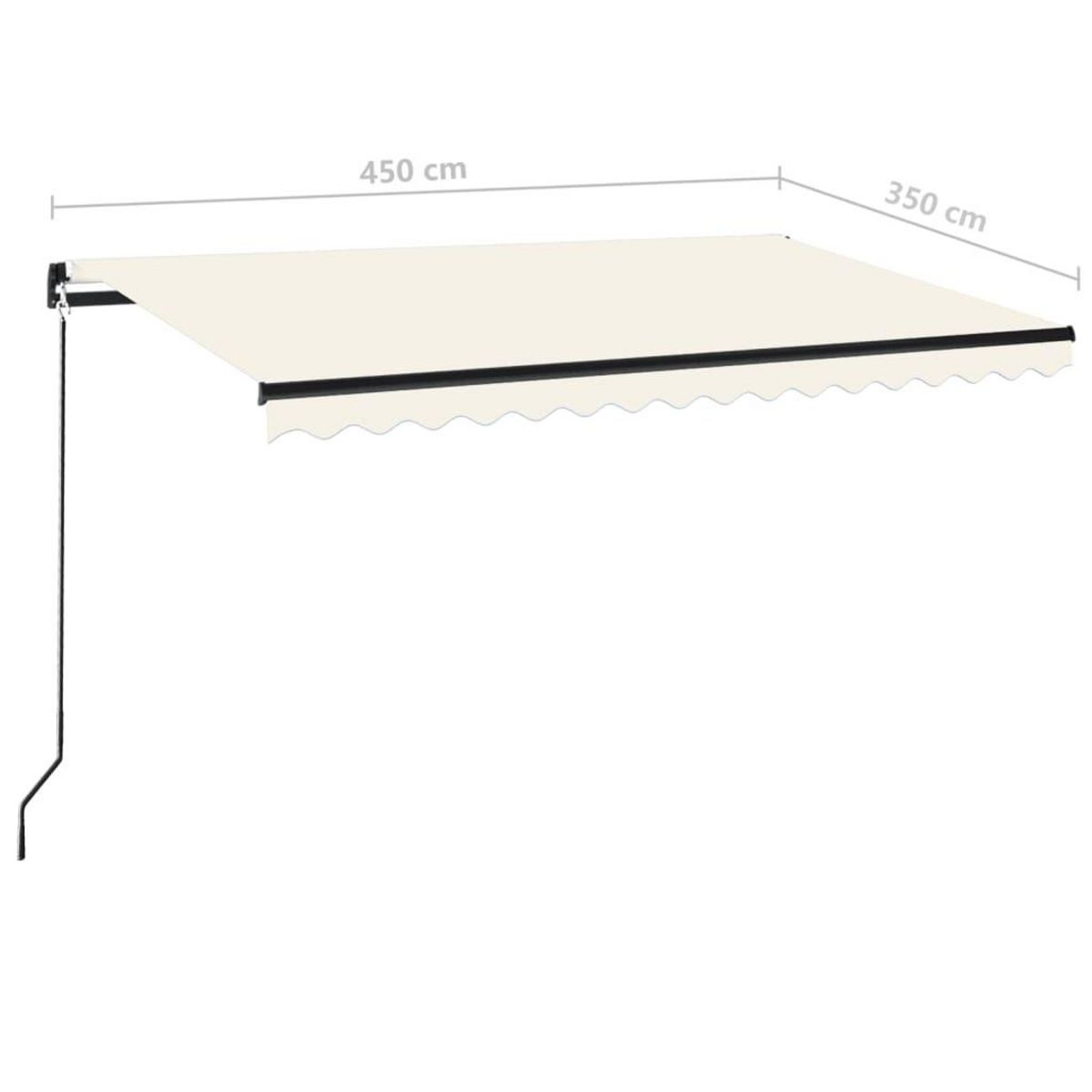 VIDAXL Auvent manuel retractable 450x350 cm Creme