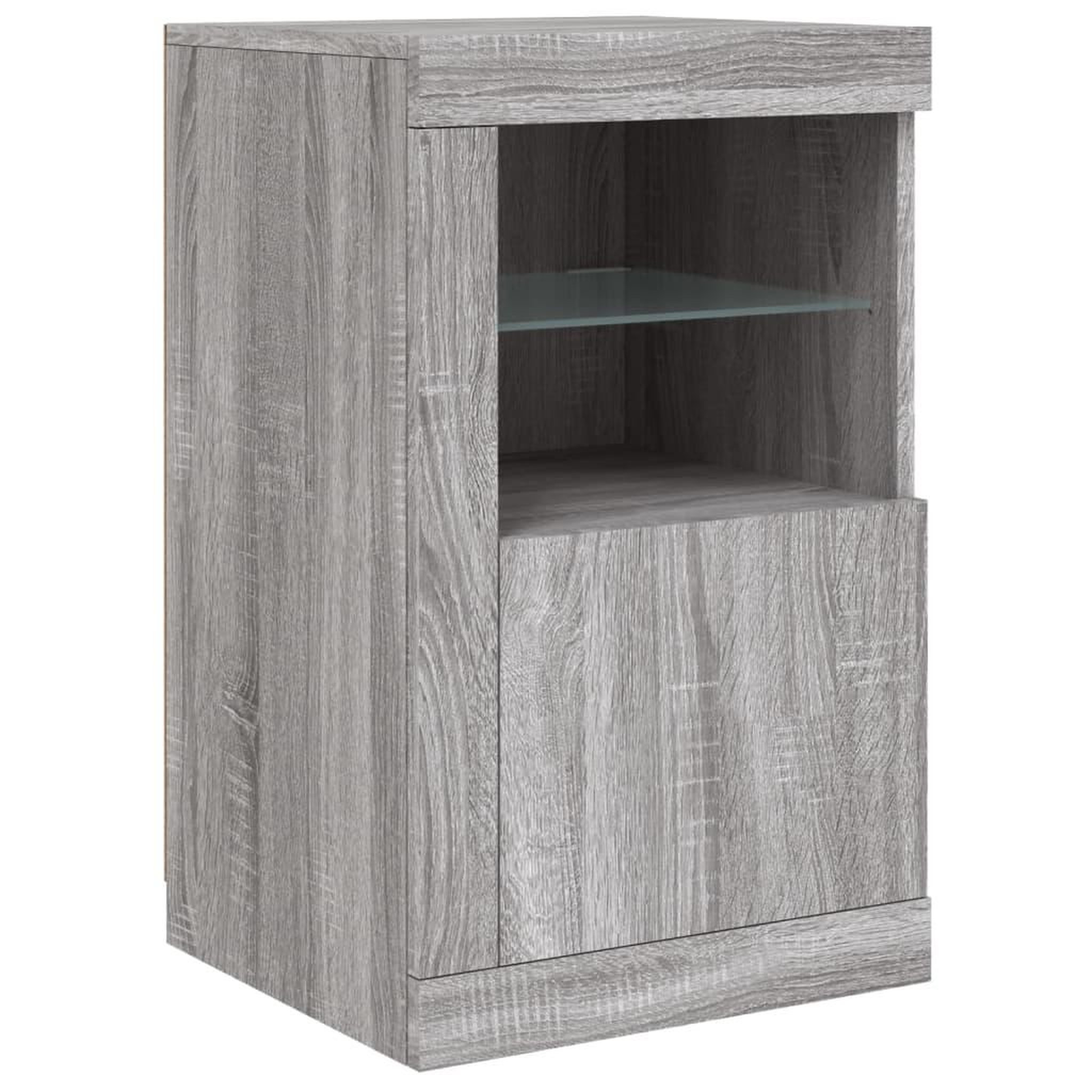 Voir la diapositive 3 : VIDAXL Armoire laterale et lumieres LED sonoma gris bois d'ingenierie
