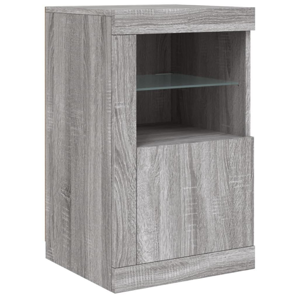 VIDAXL Armoire laterale et lumieres LED sonoma gris bois d'ingenierie
