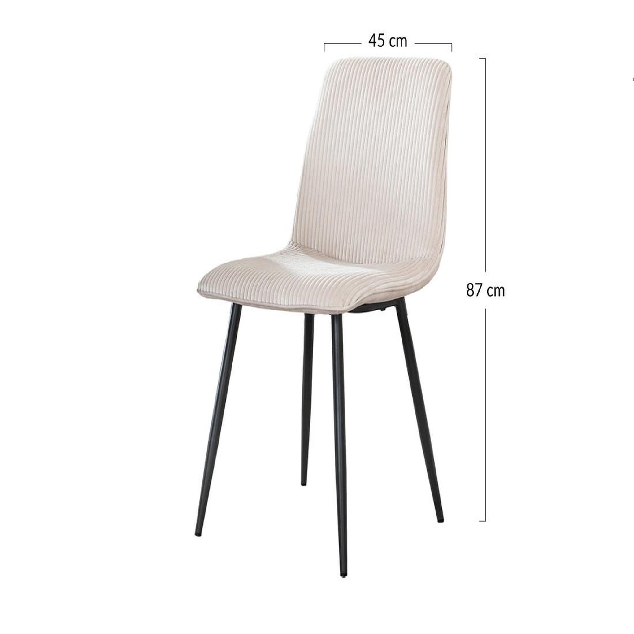 Voir la diapositive 4 : BEST MOBILIER Iris - lot de 4 chaises - en velours côtelé et velours