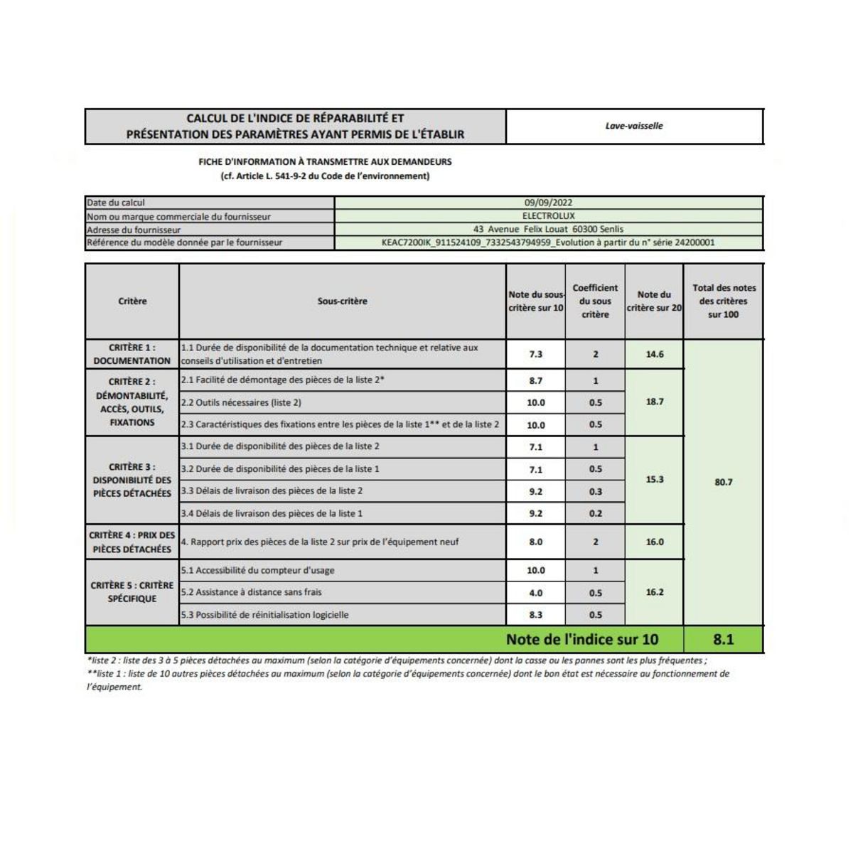 ELECTROLUX Lave-vaisselle 60cm 13c 44db e intégrable avec bandeau noir - KEAC7200IK