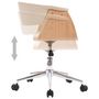 Voir la diapositive 4 : VIDAXL Chaise pivotante de bureau Creme Bois courbe et similicuir