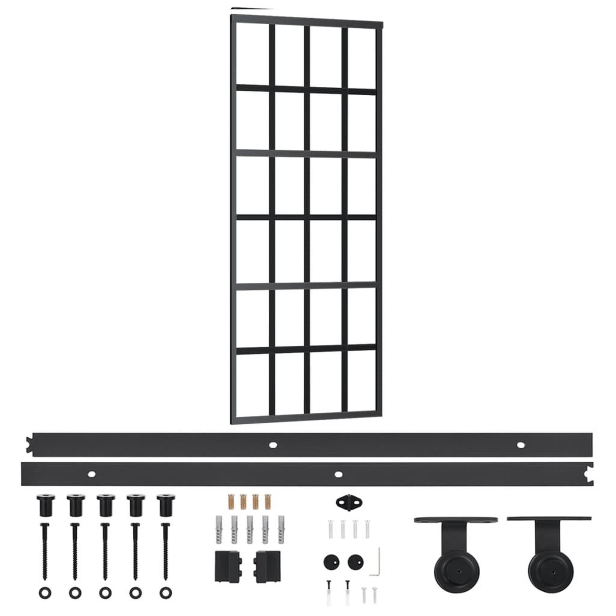 Voir la diapositive 2 : VIDAXL Porte coulissante et quincaillerie Verre ESG/Aluminium 76x205cm