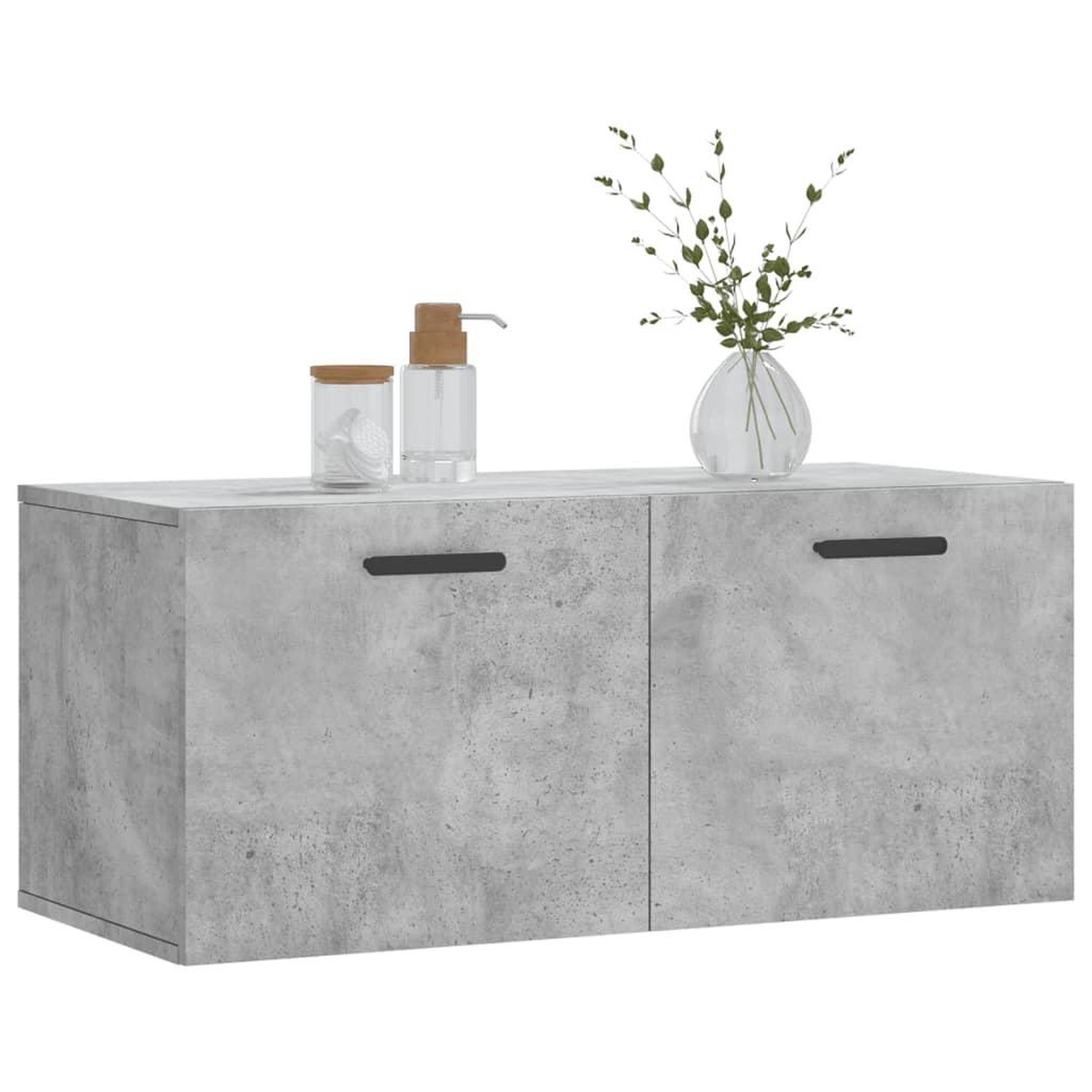 Voir la diapositive 3 : VIDAXL Armoire murale gris beton 80x36,5x35 cm bois d'ingenierie