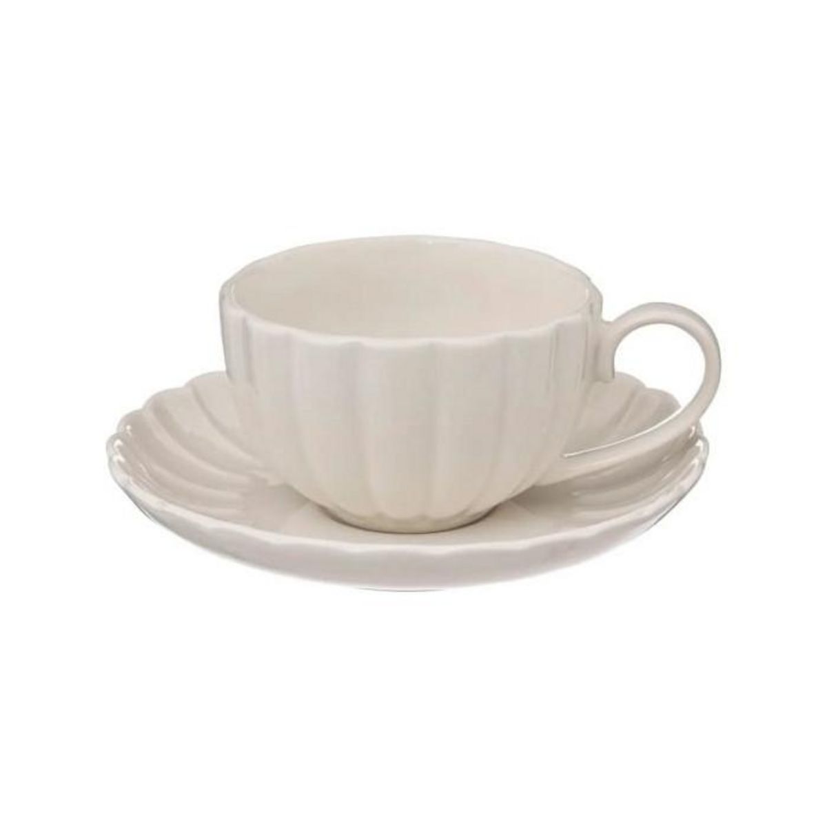 SECRET DE GOURMET Lot de 6 Tasses & Sous-Tasses  Romy  9cm Blanc
