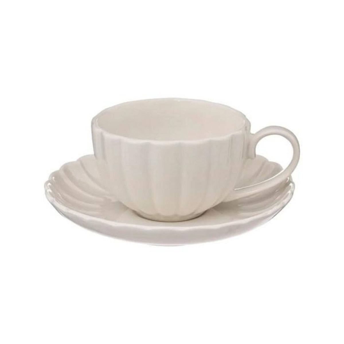 SECRET DE GOURMET Lot de 6 Tasses & Sous-Tasses  Romy  9cm Blanc