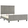 Voir la diapositive 4 : VIDAXL Cadre de lit sans matelas gris clair 140x200 cm velours