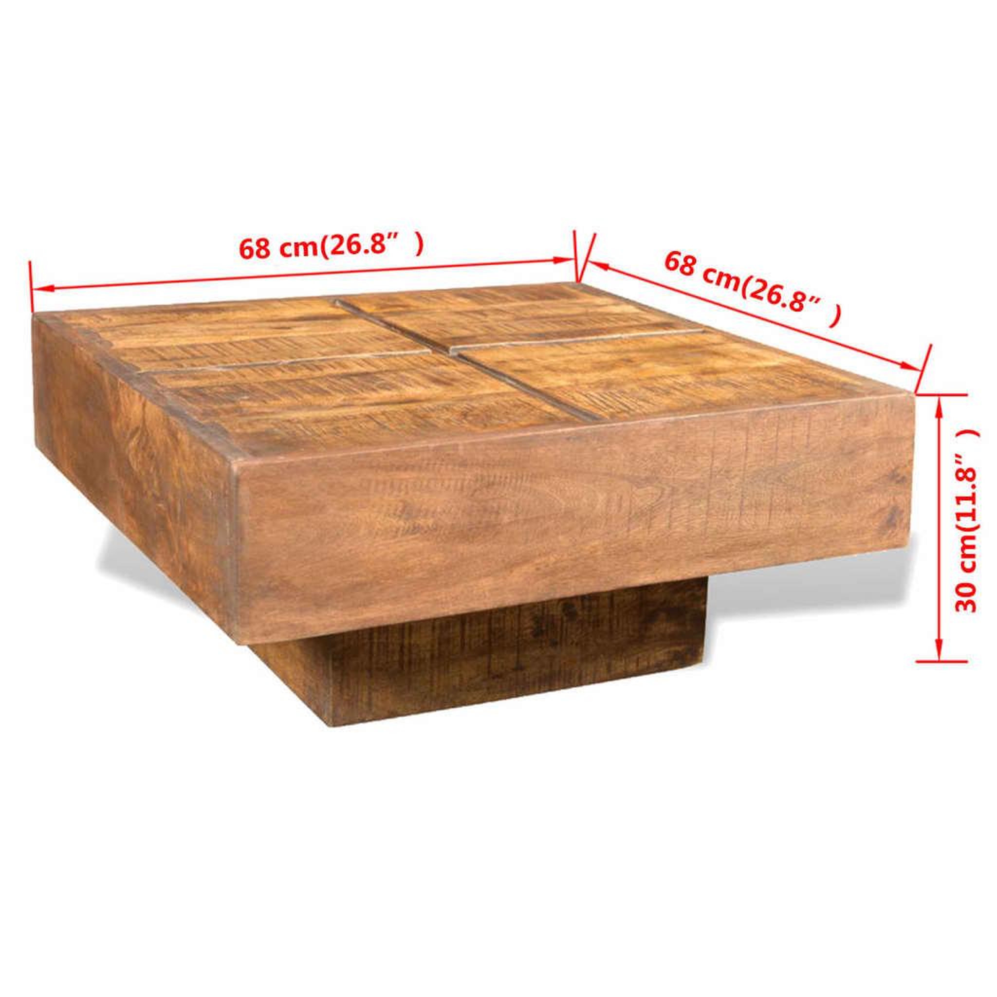 Voir la diapositive 6 : VIDAXL Table basse carree Marron Bois massif de manguier