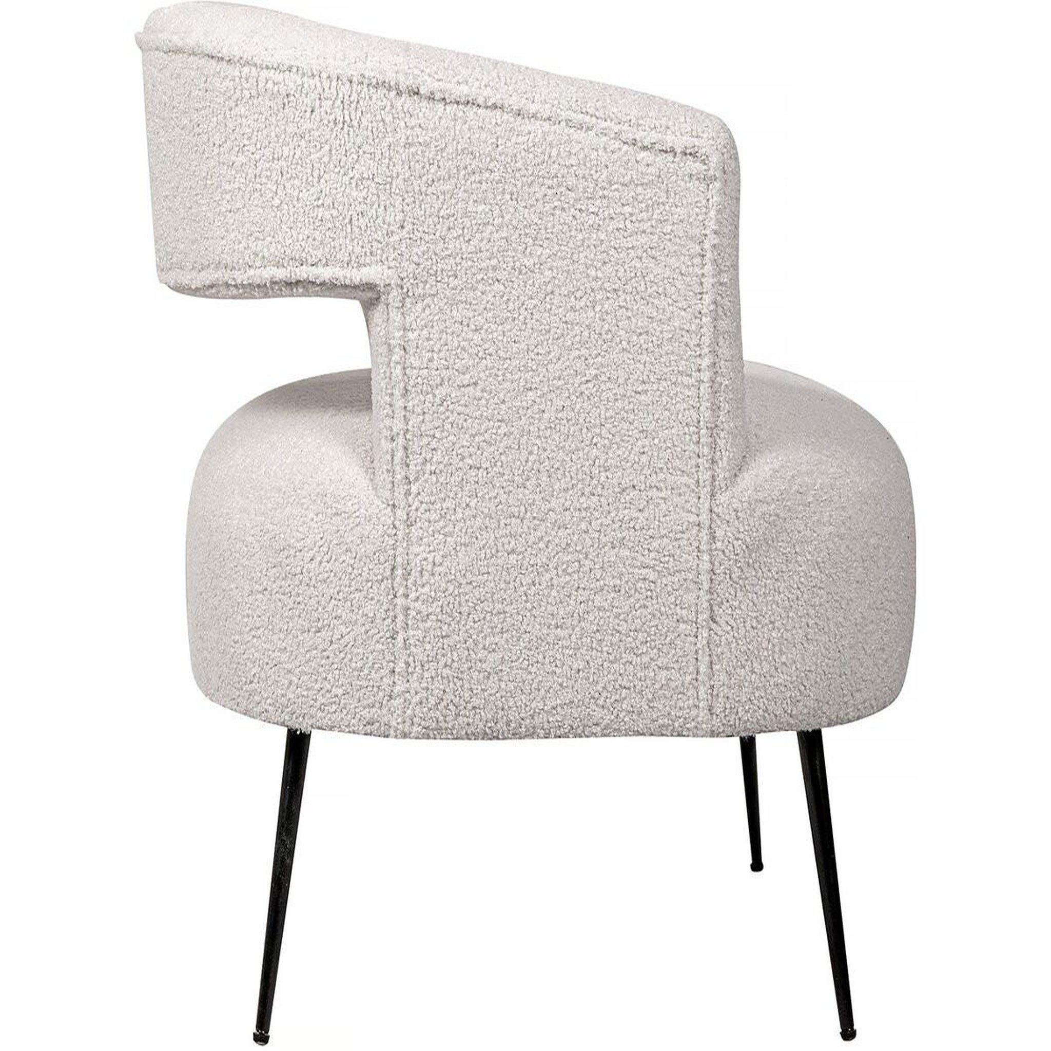 Voir la diapositive 4 : Habitat et Jardin Fauteuil en tissu bouclette  iris  - Blanc