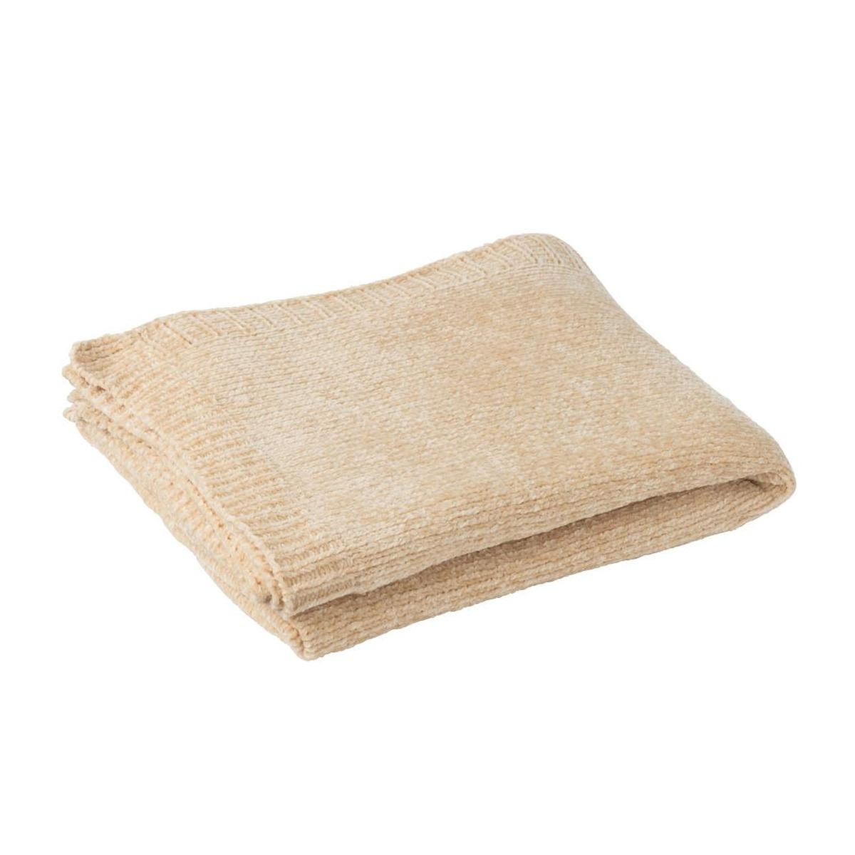 Paris Prix Plaid Uni Chenille  Bradly  130x170cm Beige