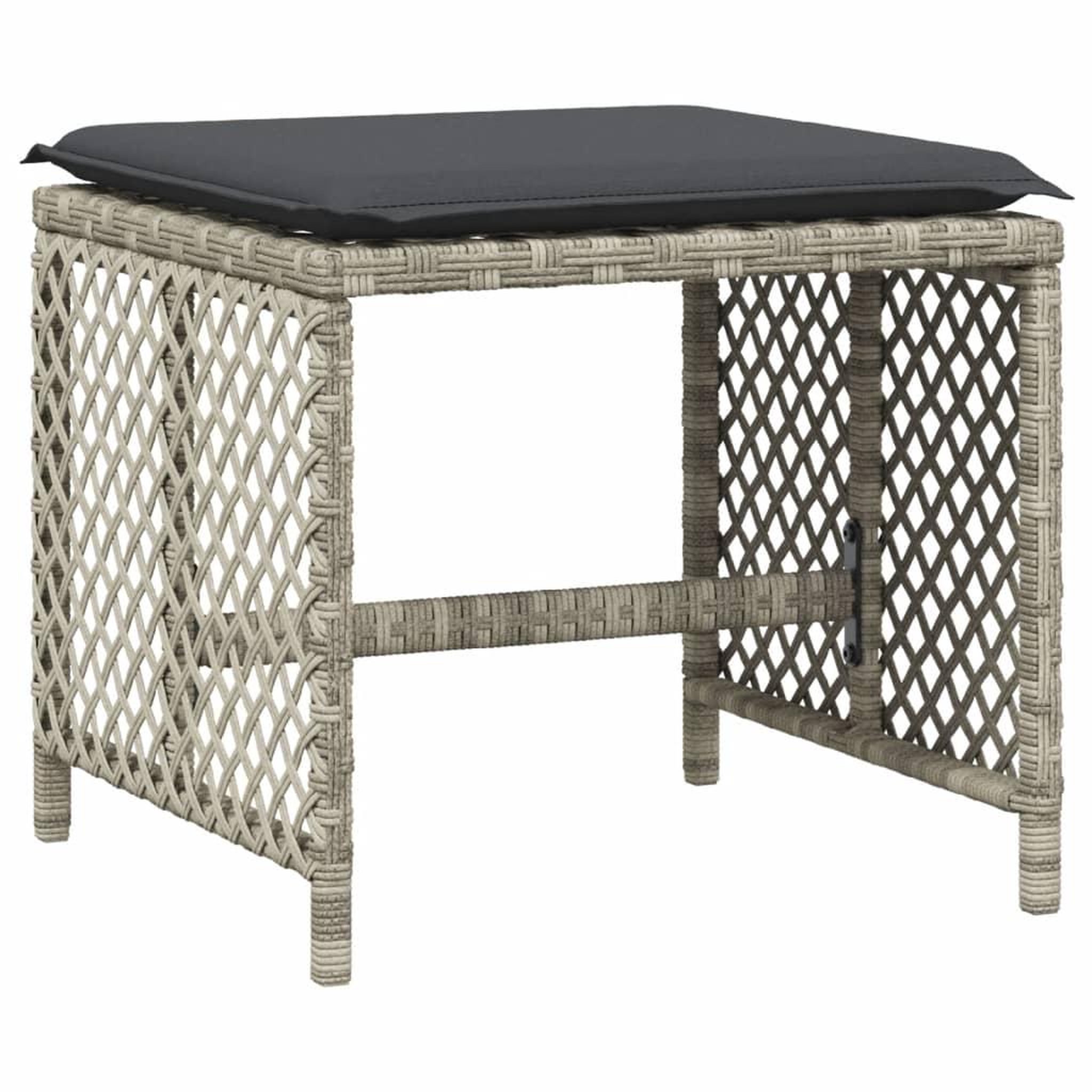 Voir la diapositive 5 : VIDAXL Ensemble a manger de jardin et coussins 17 pcs gris clair rotin