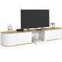 Voir la diapositive 4 : ID MARKET Meuble TV 180 cm suspendu LEORA 3 portes bois et blanc