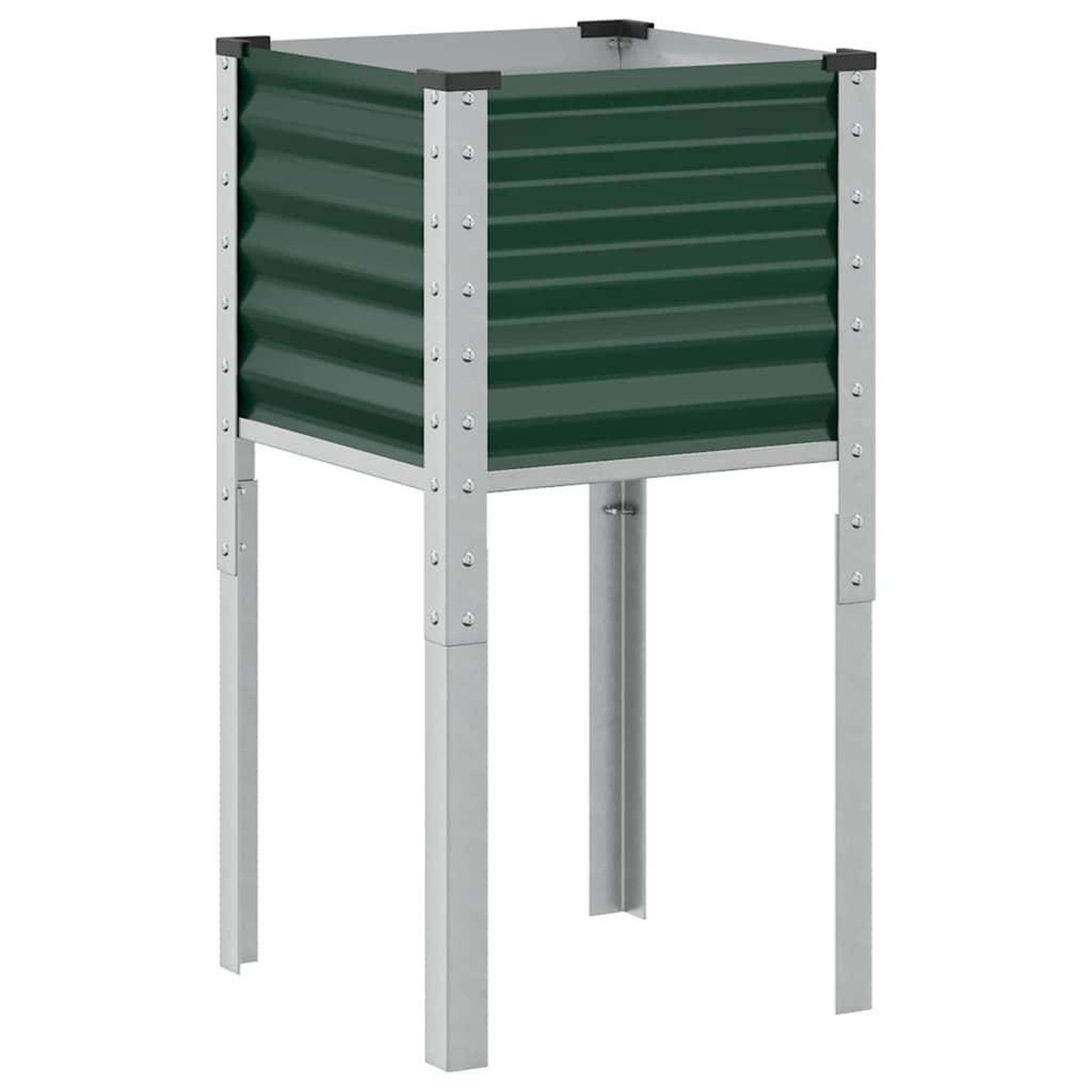 Voir la diapositive 2 : VIDAXL Jardiniere vert 45x45x88 cm acier