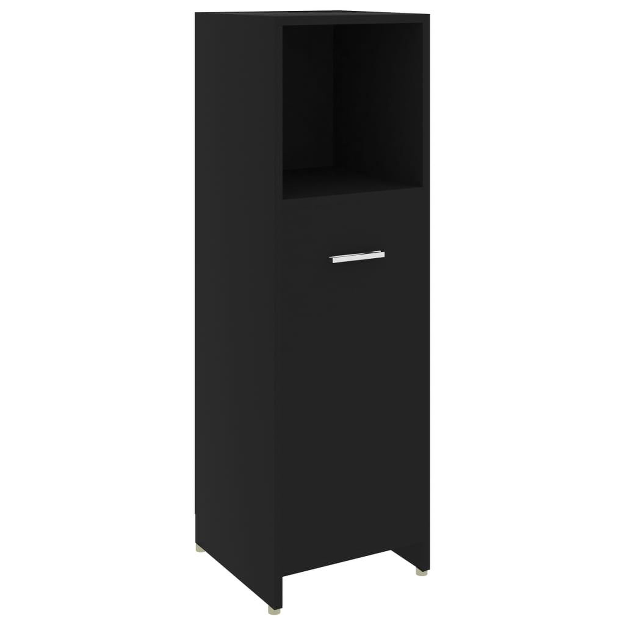 Voir la diapositive 2 : VIDAXL Armoire de salle de bain Noir 30x30x95 cm Bois d'ingenierie