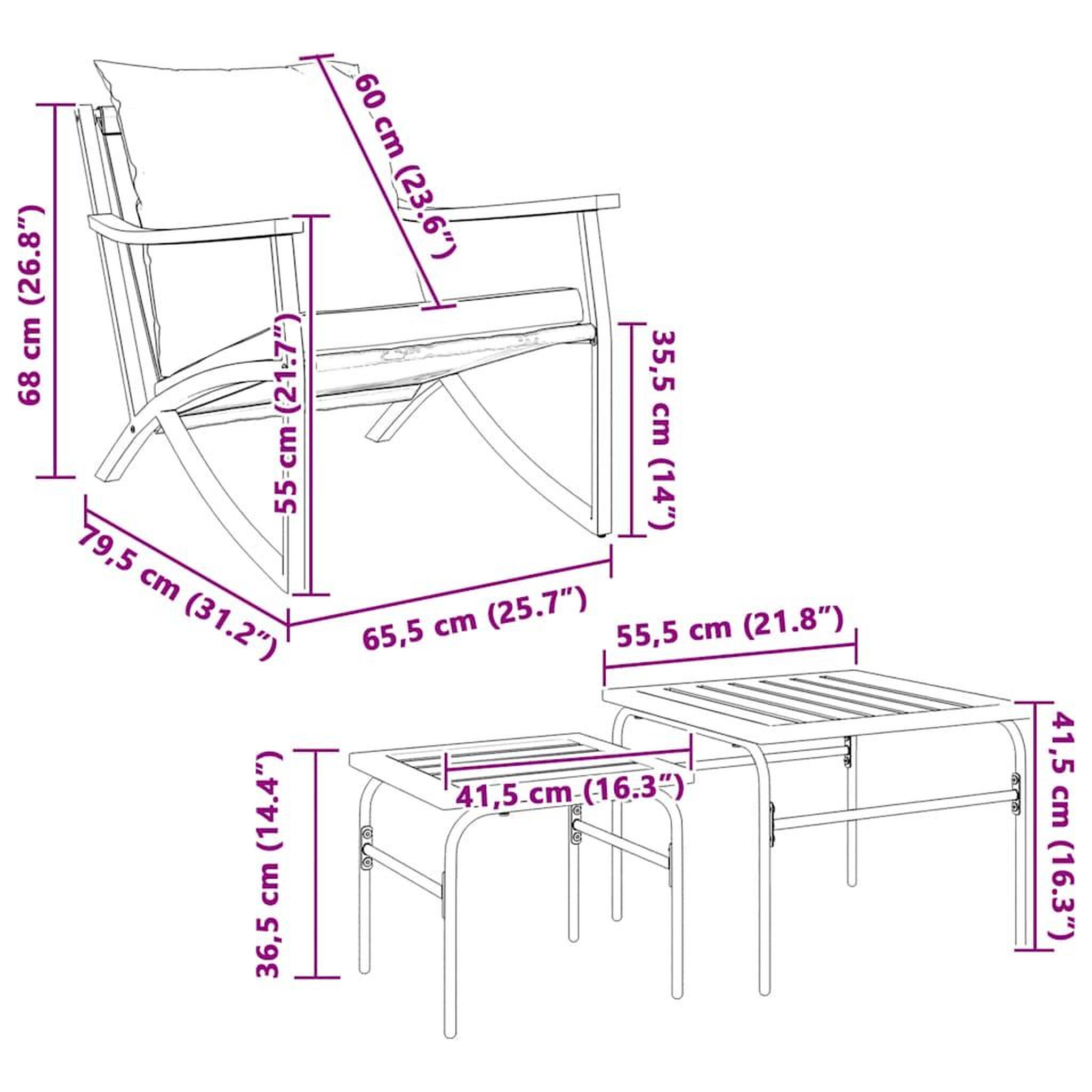 Voir la diapositive 3 : VIDAXL Ensemble de meubles de balcon 4 pcs avec coussins acier noir