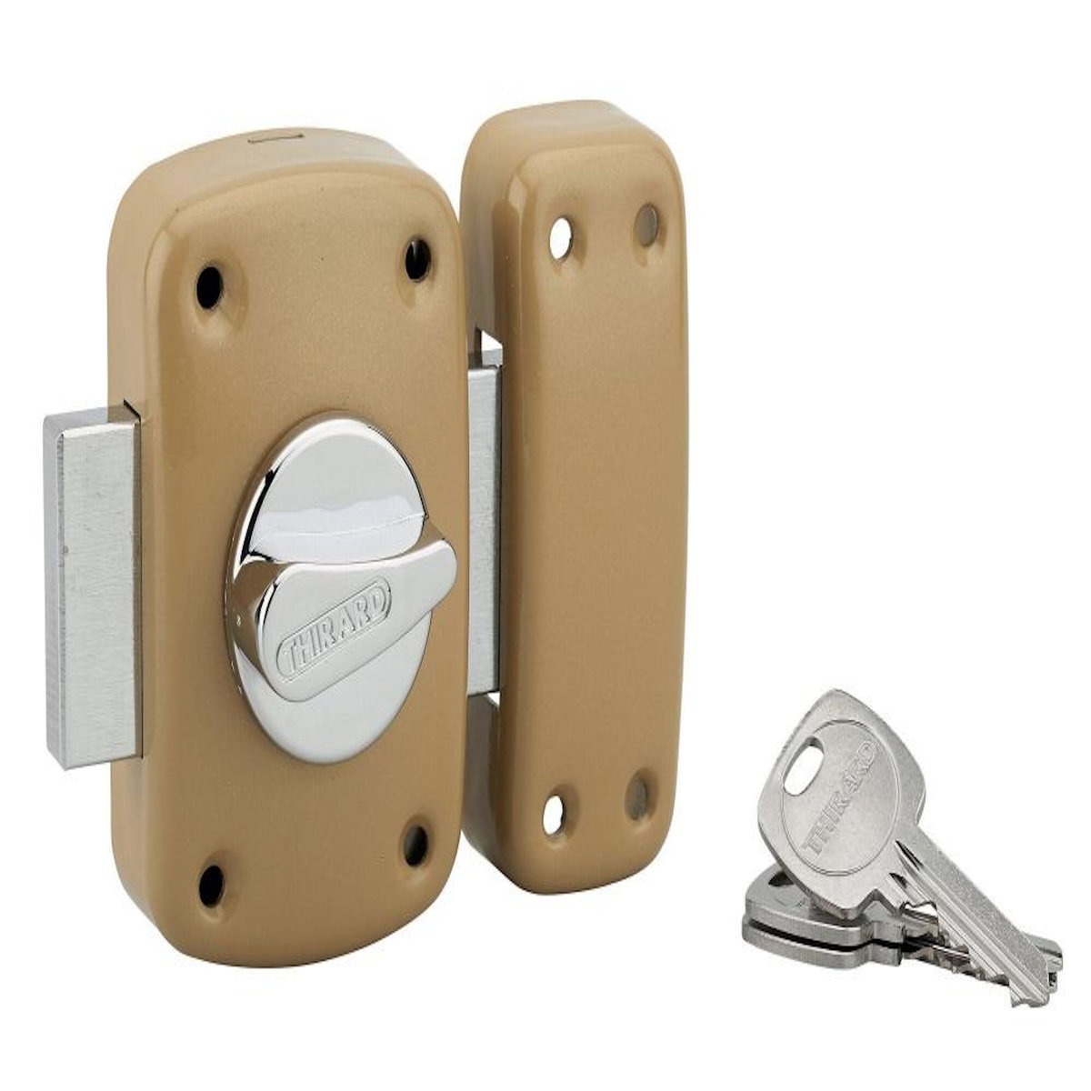 THIRARD Verrou corvette bouton/cylindre, 45 mm, bronze