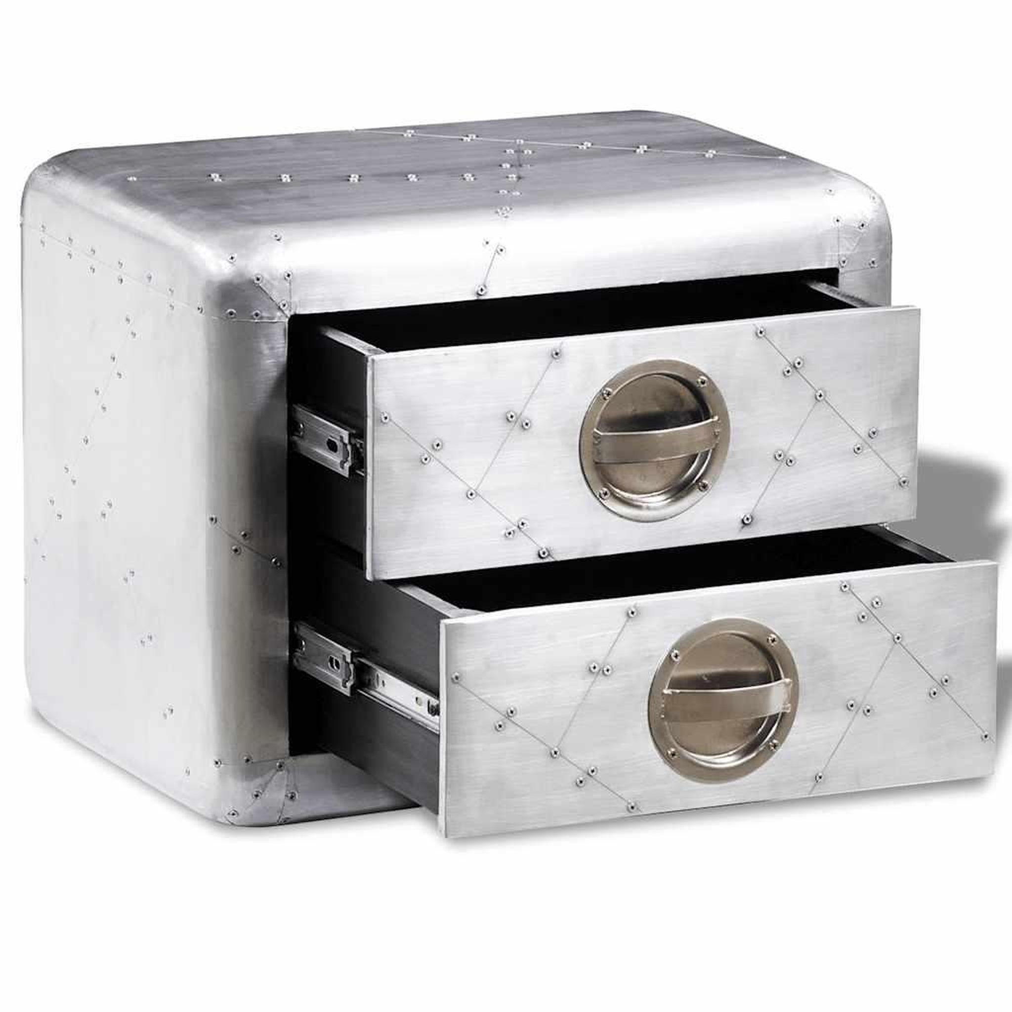 Voir la diapositive 5 : VIDAXL Table de coin avec 2 tiroirs vintage style d'aviation