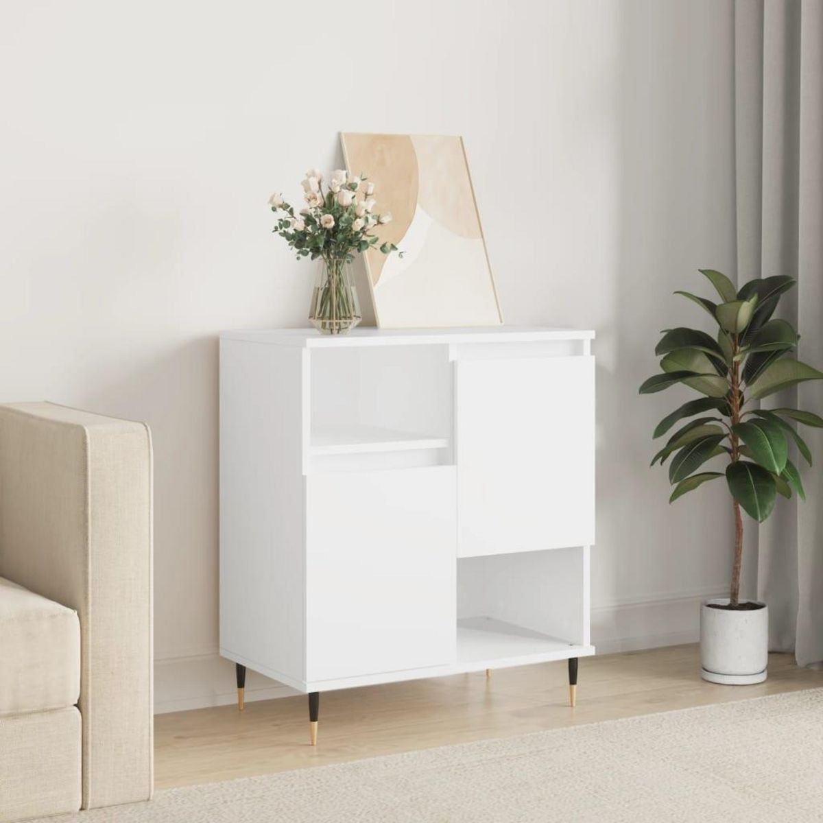 VIDAXL Buffet Blanc 60x35x70 cm Bois d'ingenierie