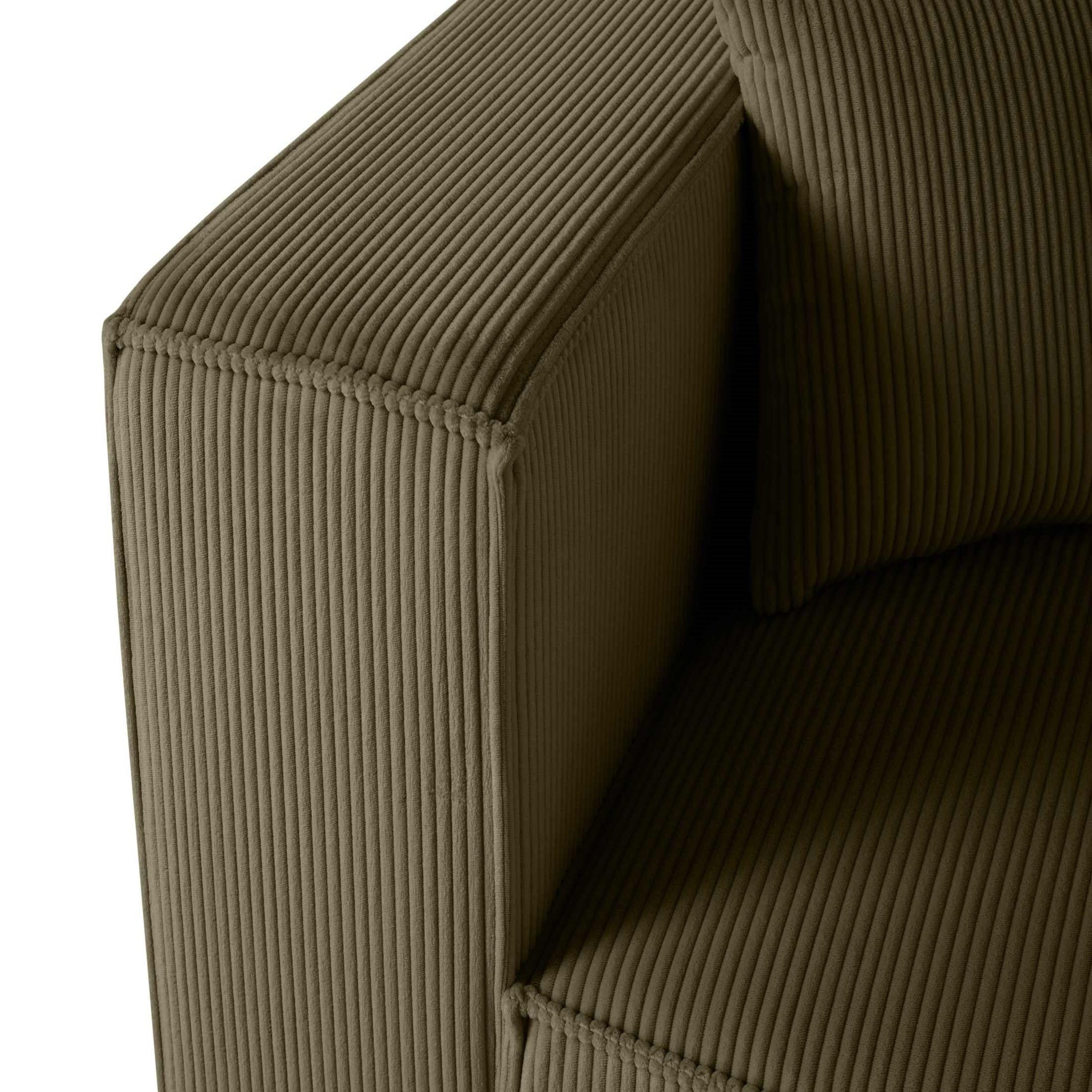 Voir la diapositive 3 : LISA DESIGN Arty - module d'assise gauche - en velours côtelé