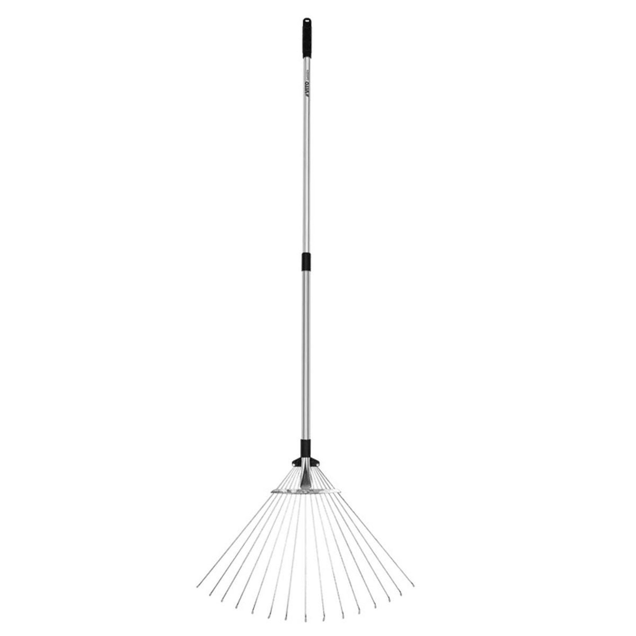 VITO Balai à gazon aluminium 15 dents Manche télescopique 89.5 - 180 cm VITO