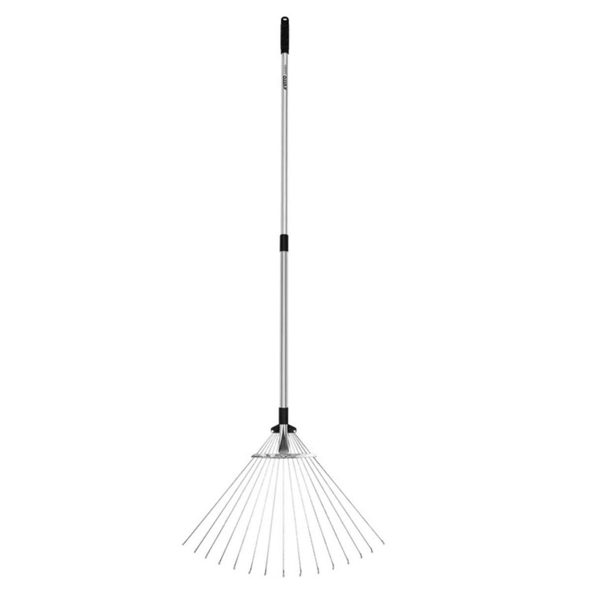 VITO Balai à gazon aluminium 15 dents Manche télescopique 89.5 - 180 cm VITO