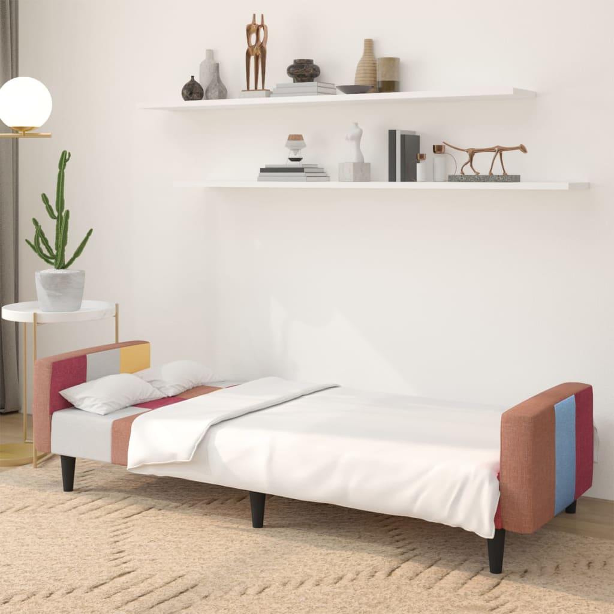 Voir la diapositive 3 : VIDAXL Canape-lit a 2 places tissu
