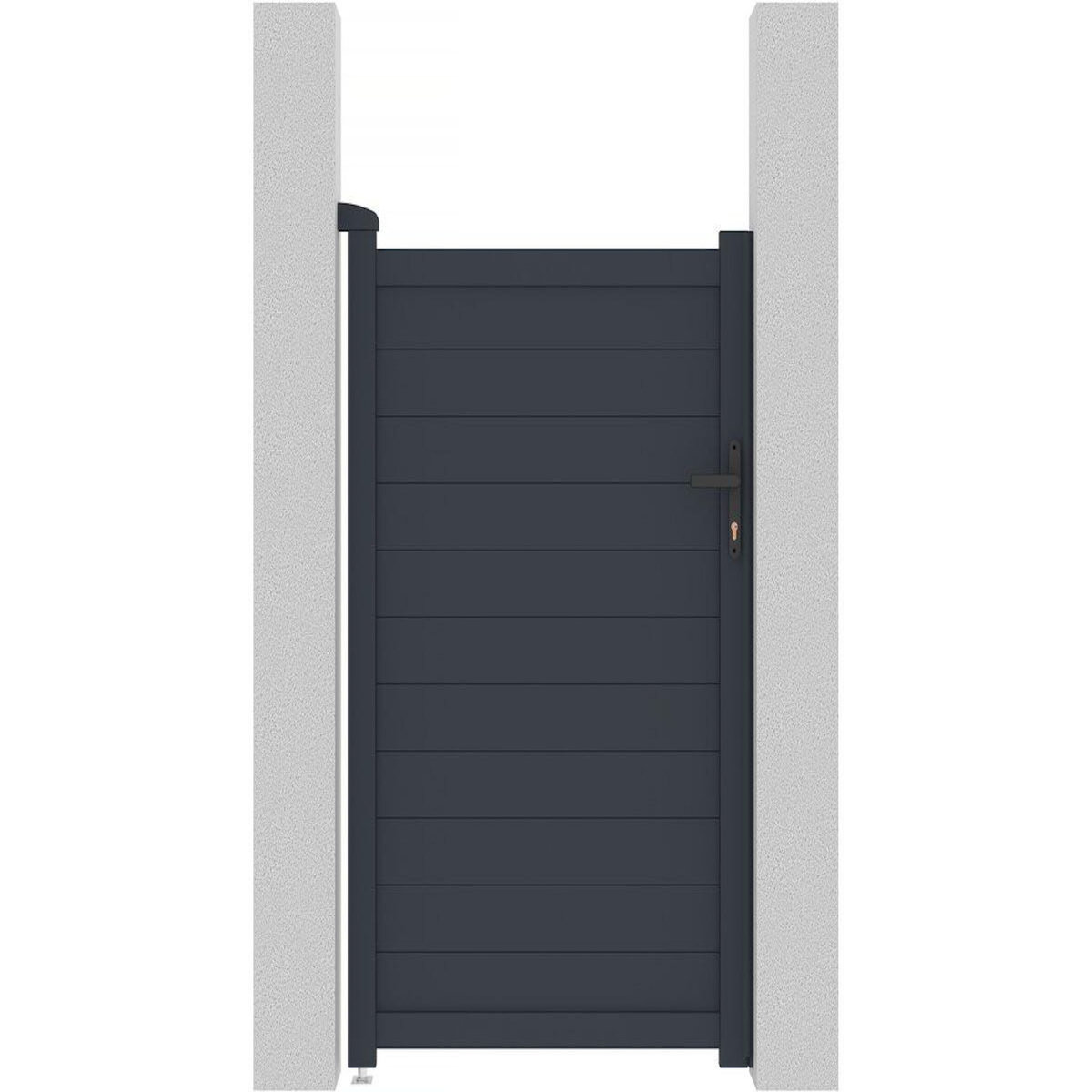 Habitat et Jardin Portillon aluminium  Marc  - 101.2 x 155.9 cm - Gris