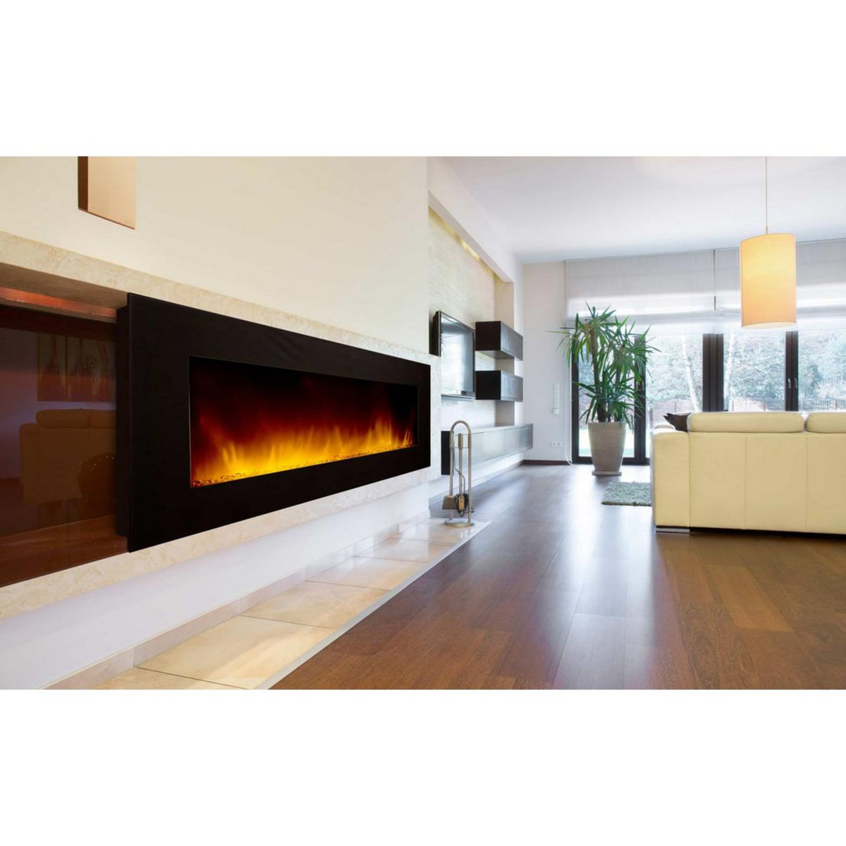 Chemin'arte Cheminée électrique grande taille 2000w avec télécommande - volcano 5xl