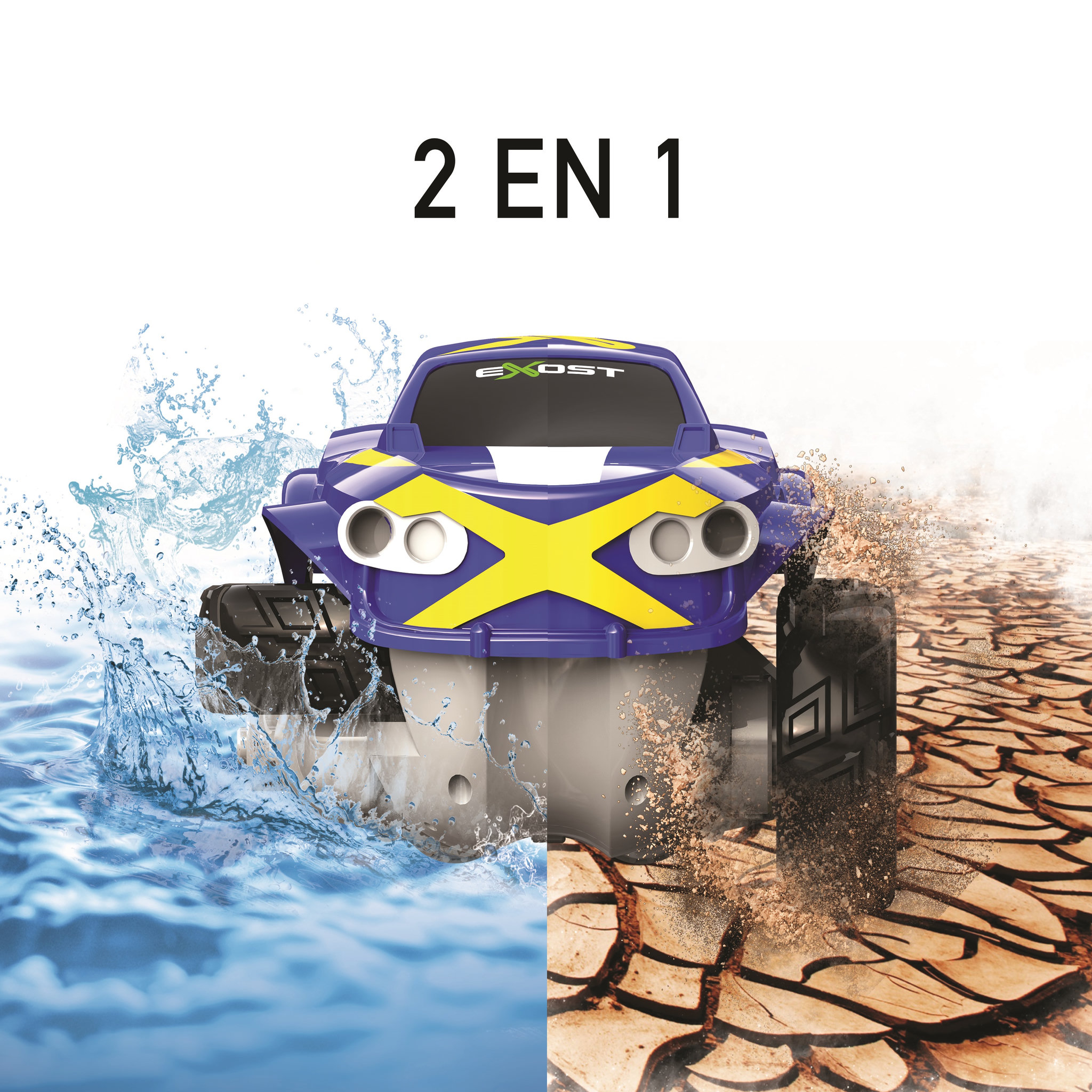Voir la diapositive 2 : SILVERLIT Exost - Voiture amphibie radiocommandée Mini Aquajet transformable 4X4 ou bateau 1/18ème 2.4 GHz