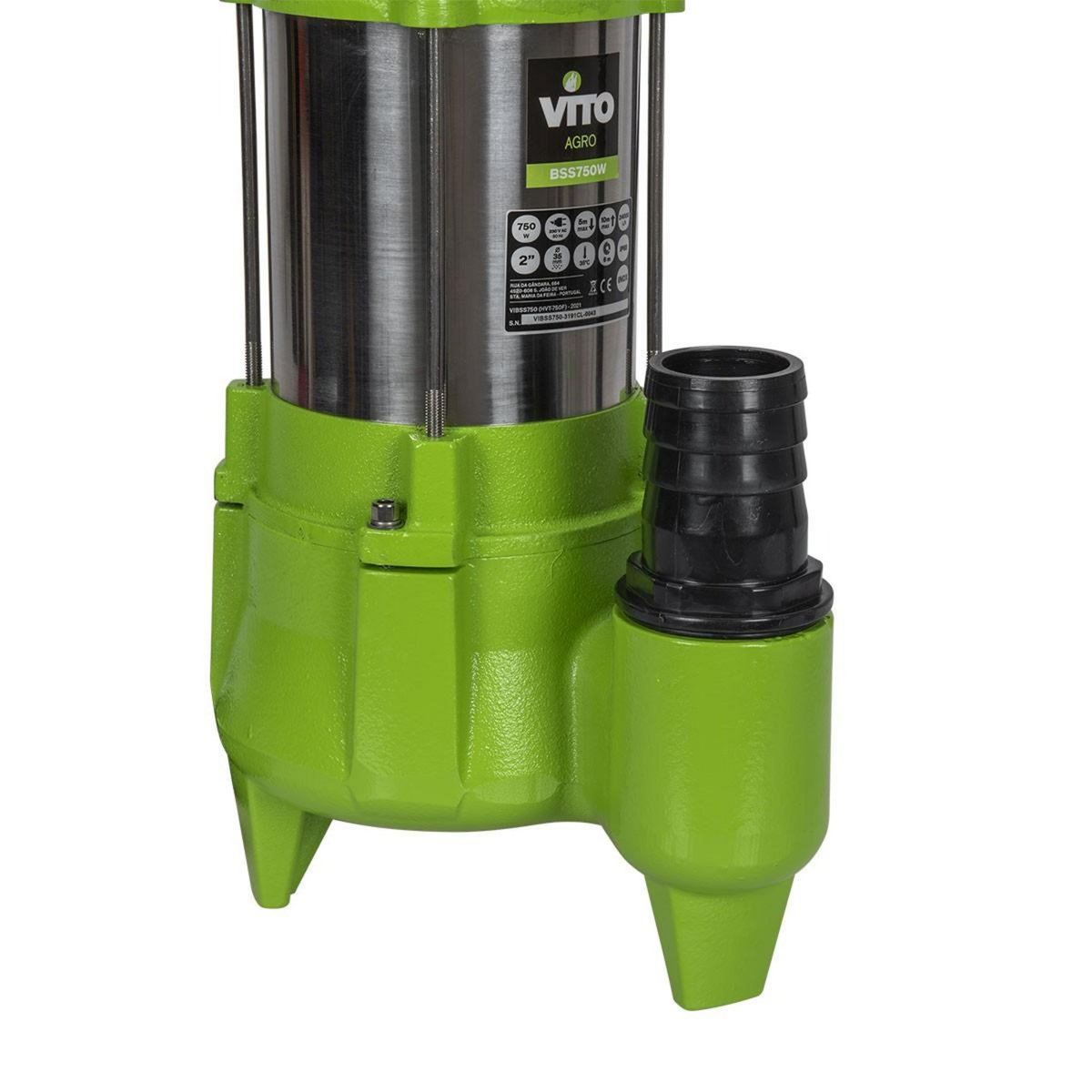 VITO Pompe de relevage Eaux usées 1500W Egouts Caves Acier Inoxydable VITO