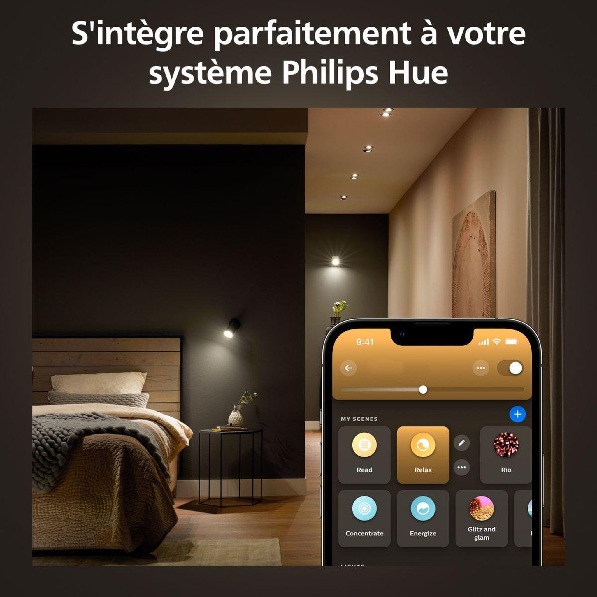 Voir la diapositive 3 : PHILIPS HUE Ampoule led connectée gu10 white ambiance