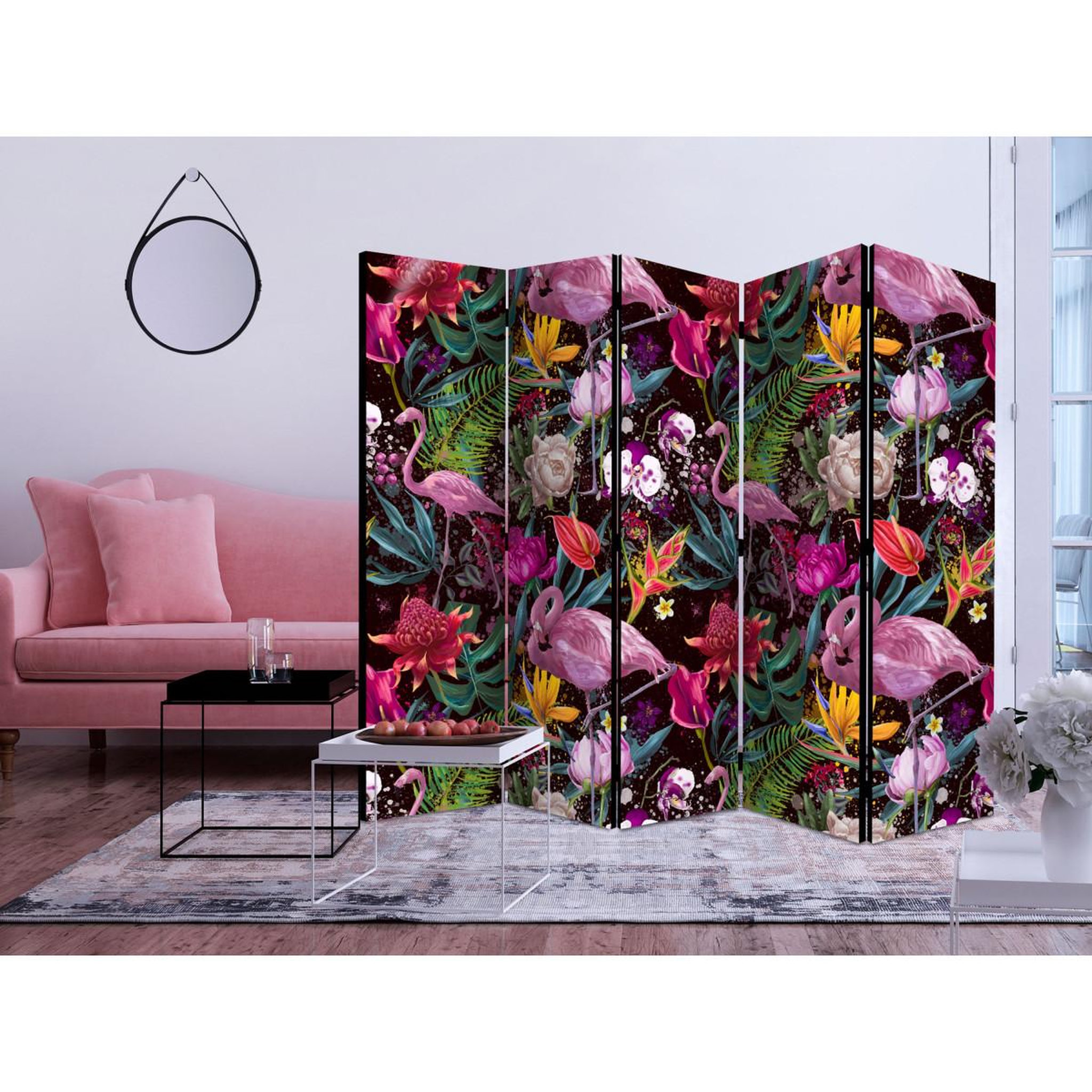 Voir la diapositive 2 : Paris Prix Paravent 5 volets  colorful exotic  172x225cm