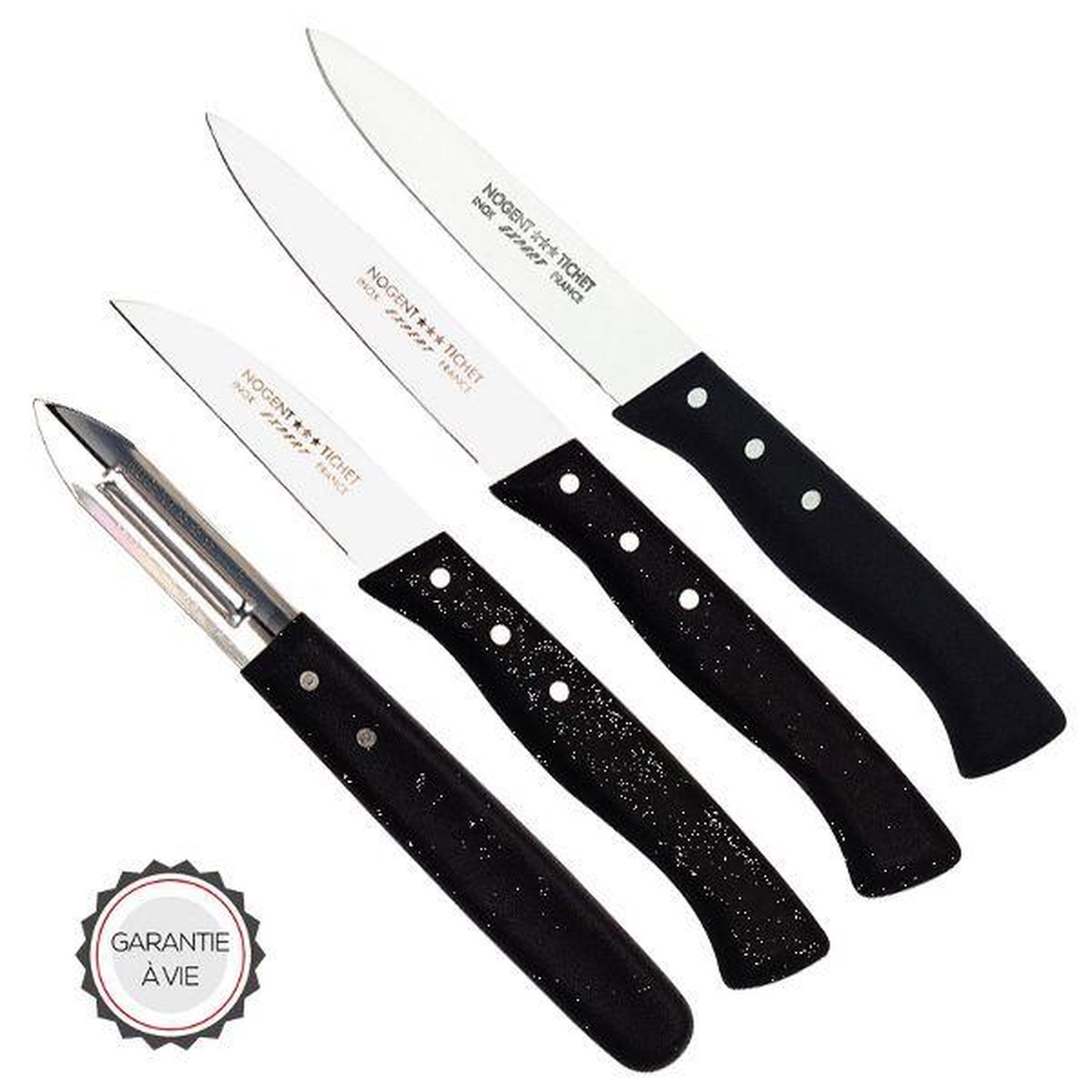Nogent 3 etoiles Coffret de 3 couteaux et un éplucheur - 00087V