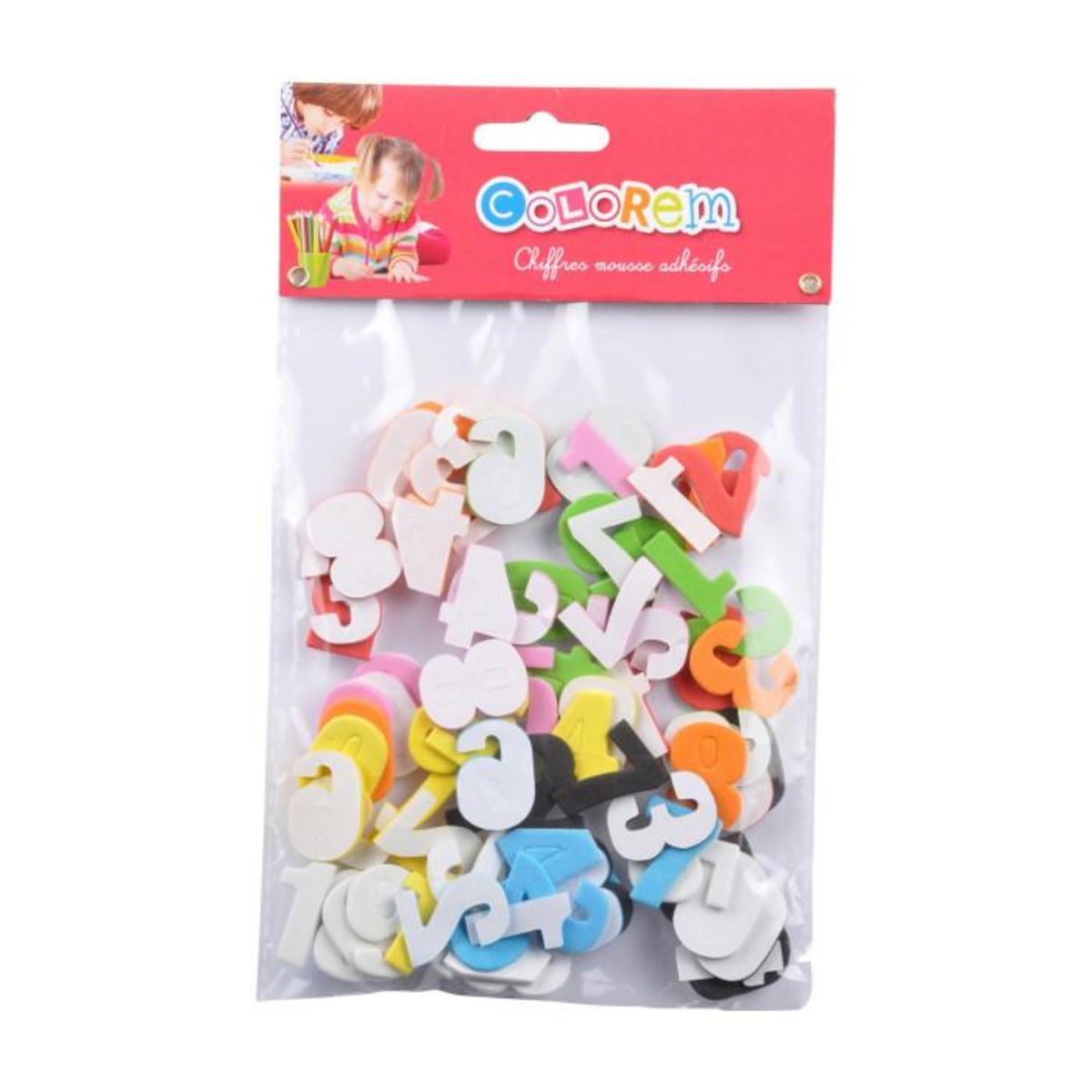 Paris Prix Lot de 100 Chiffres Mousse  Adhésifs  Multicolore