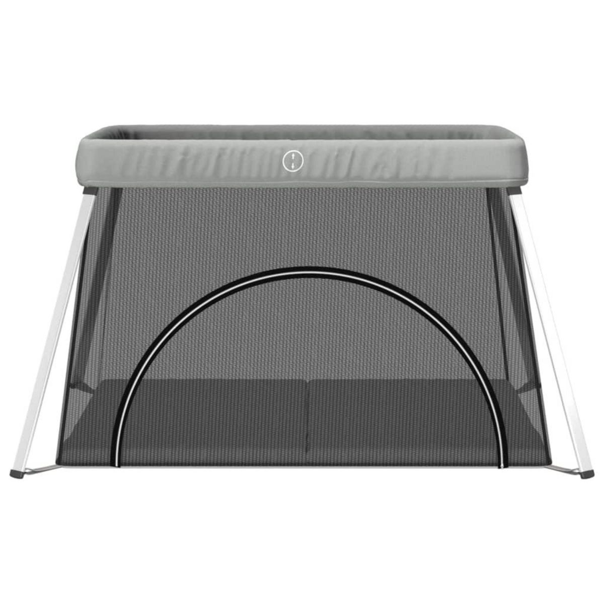VIDAXL Parc pour bebe avec matelas Gris clair Tissu de lin