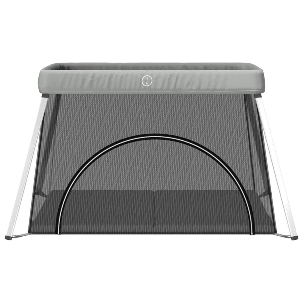 VIDAXL Parc pour bebe avec matelas Gris clair Tissu de lin
