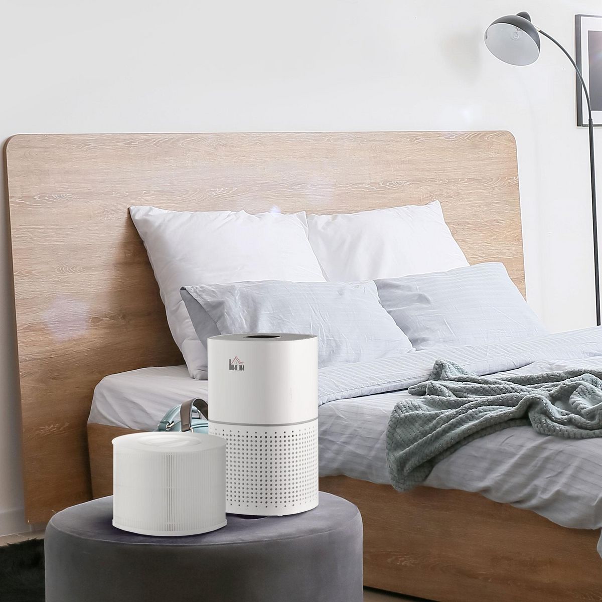 HOMCOM Filtre pour purificateurs d'air HOMCOM - filtre 3 en 1 avec filtre à charbon actif, filtre HEPA - blanc