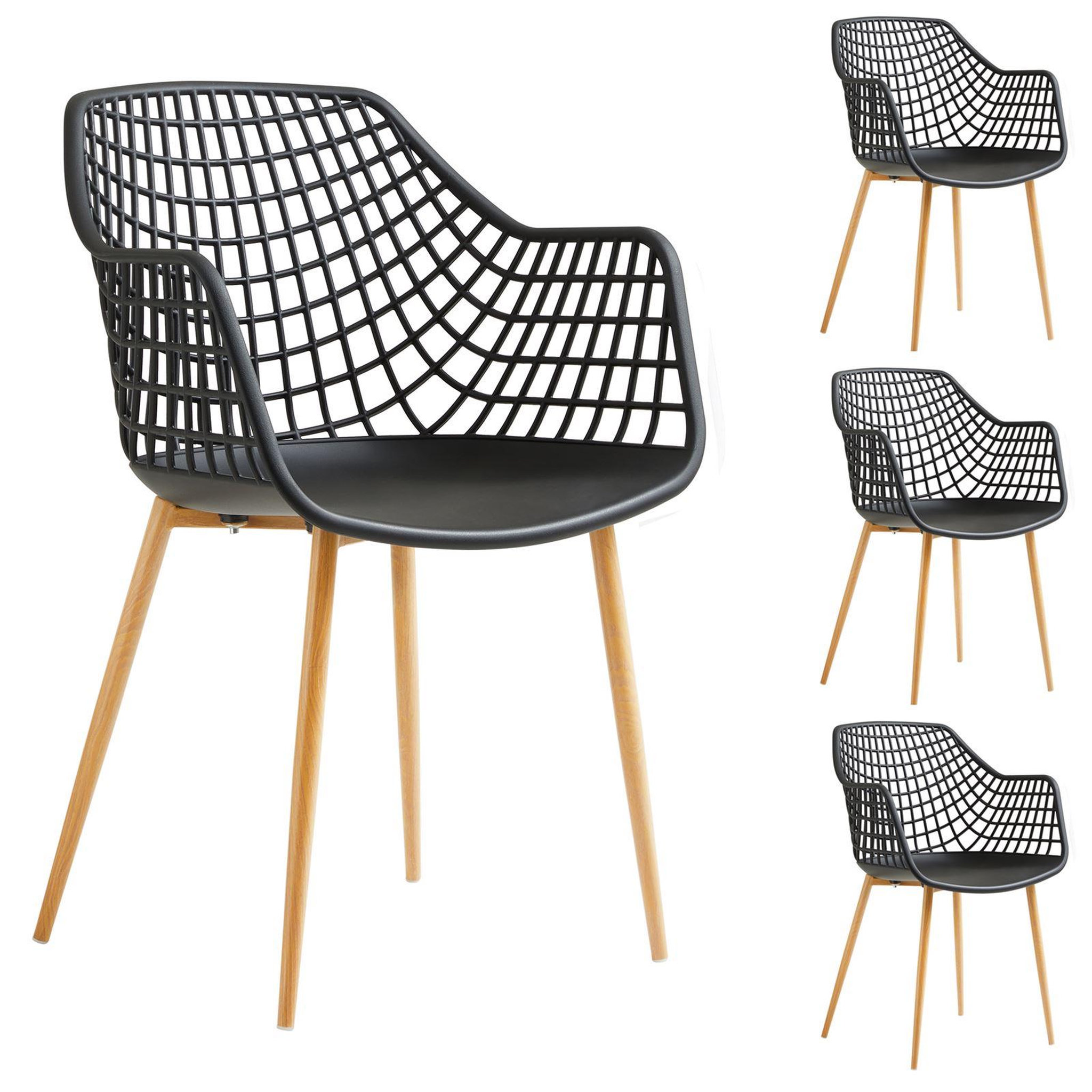 Voir la diapositive 1 : IDIMEX Lot de 4 chaises LUCIA, en plastique