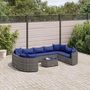 Voir la diapositive 1 : VIDAXL Salon de jardin avec coussins 10 pcs gris resine tressee