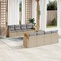 Voir la diapositive 1 : VIDAXL Salon de jardin avec coussins 9pcs melange beige resine tressee