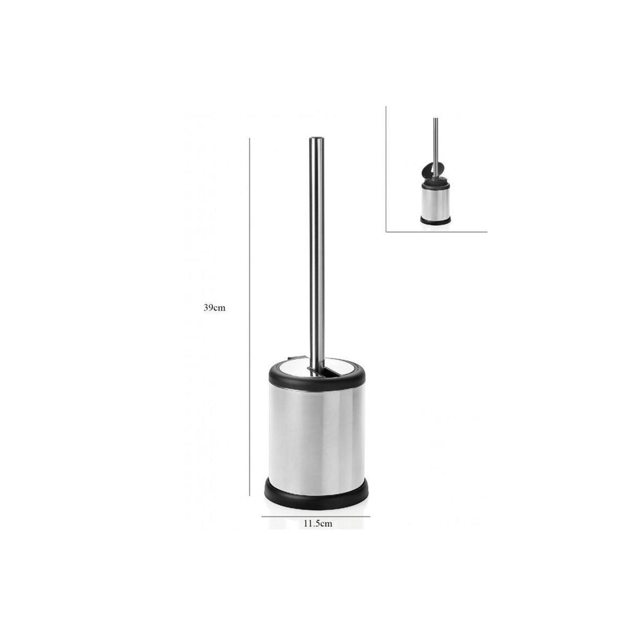 Voir la diapositive 3 : FIVE Brosse wc à clapet  stan  39cm argent