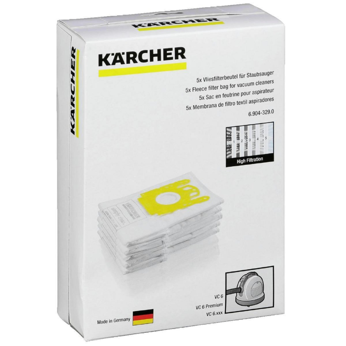 KARCHER Sac aspirateur Karcher en microfibre blanc - Pack de 5