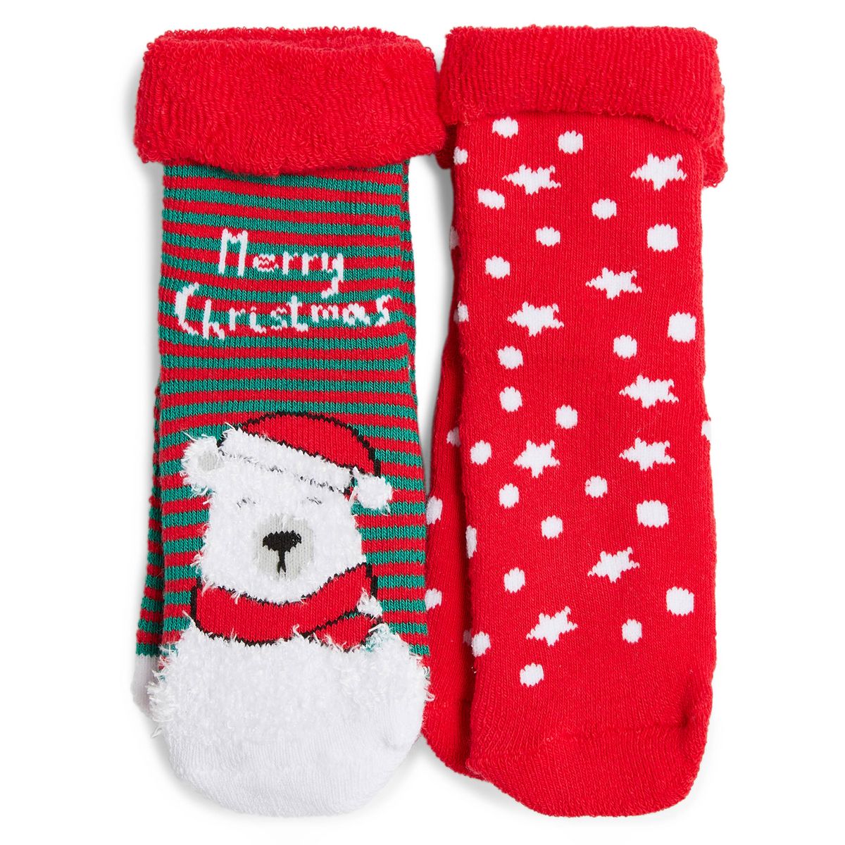 INEXTENSO Lot de 2 paires de chaussettes anti dérapantes bébé 